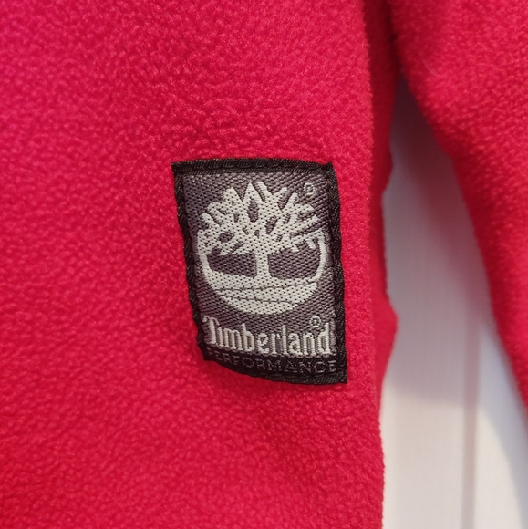 Timberland Red Fleece 3/4 Zip-Up Jacket Size Large - Picture 4 of 5